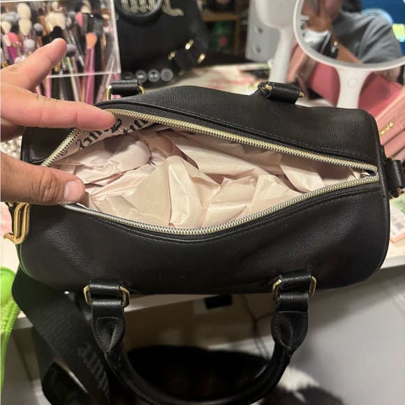 Juicy Couture Black Satchel with Gold Accents